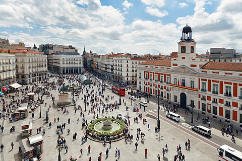 Puerta del Sol or Gate of the Sun is a public square in Madrid